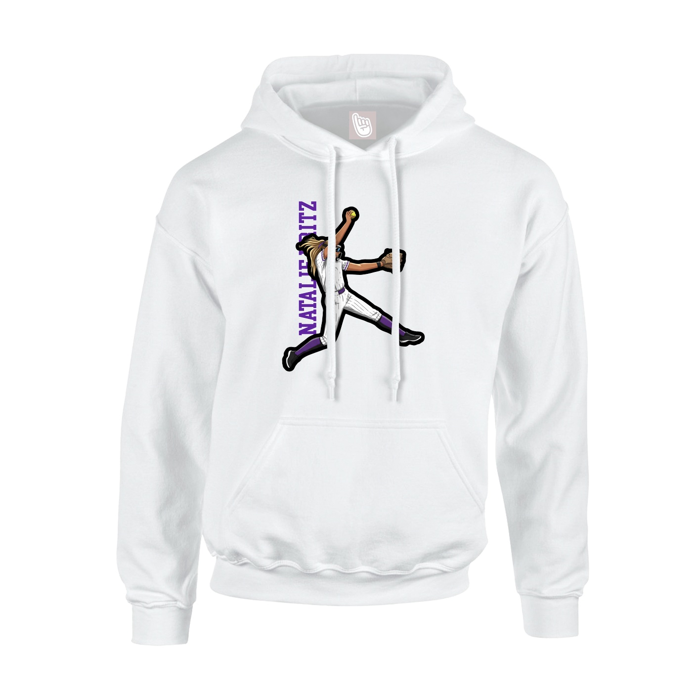 Youth Hoodie — Name Vertical in White