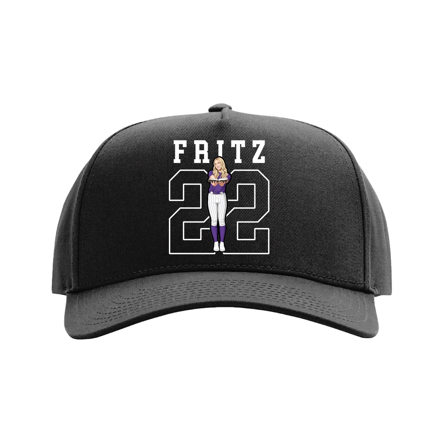 Full Fabric Five-Panel Champ Cap — Shirsey in Black