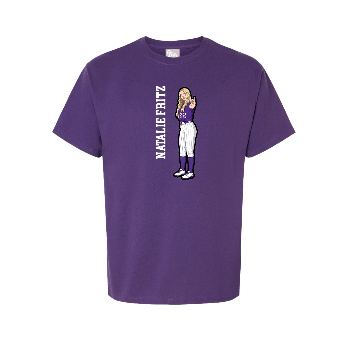 Tee — Name Vertical in Purple