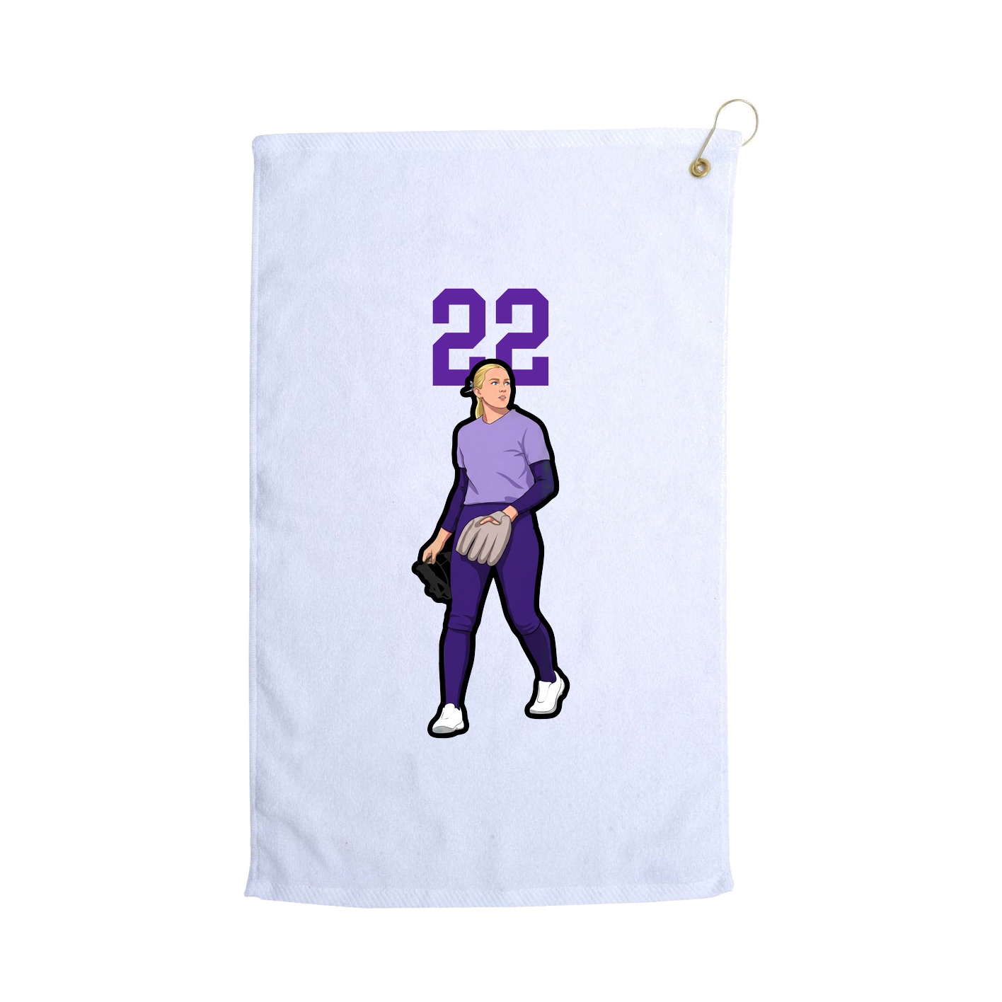 Golf Towel — Number Top in White