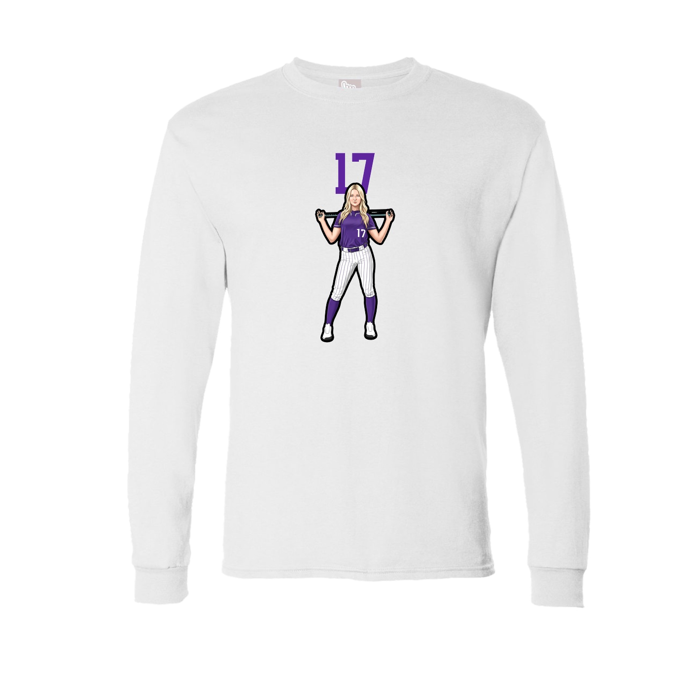 Long Sleeve Tee — Number Top in White
