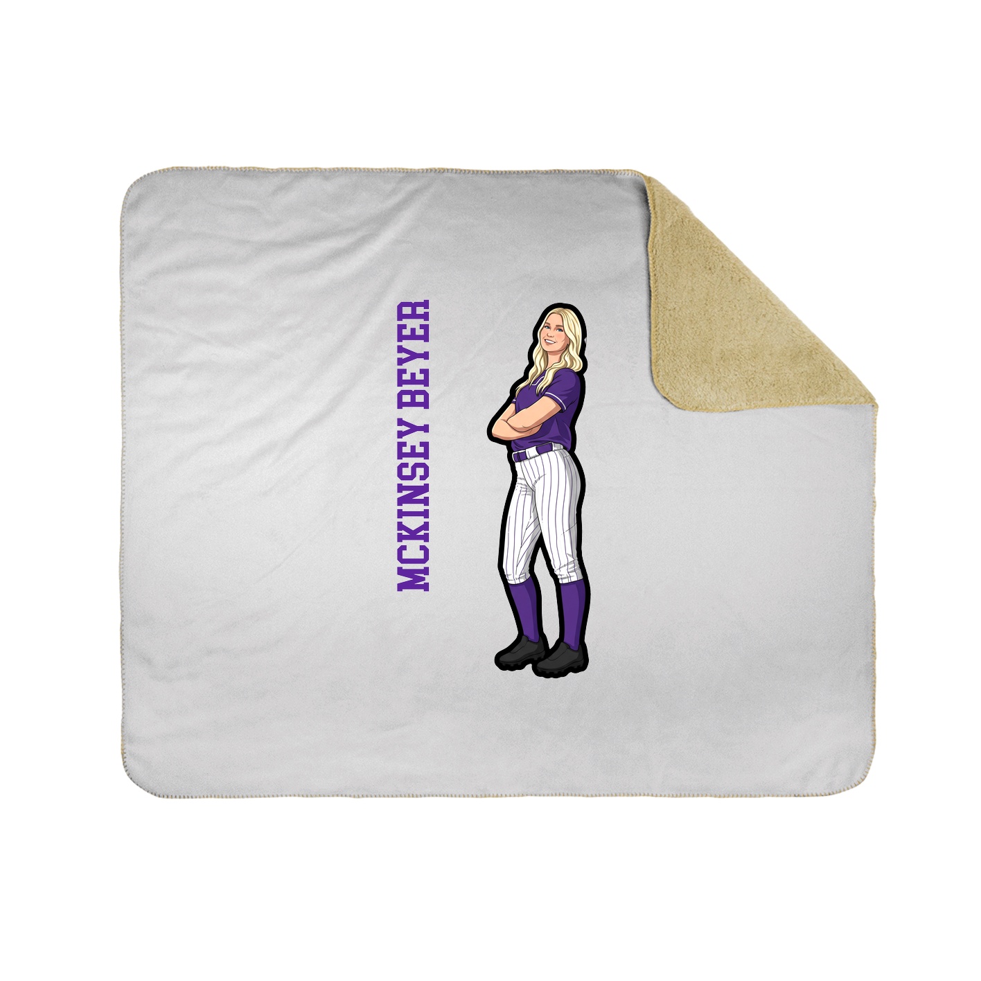 Throw Blanket — Name Vertical in White