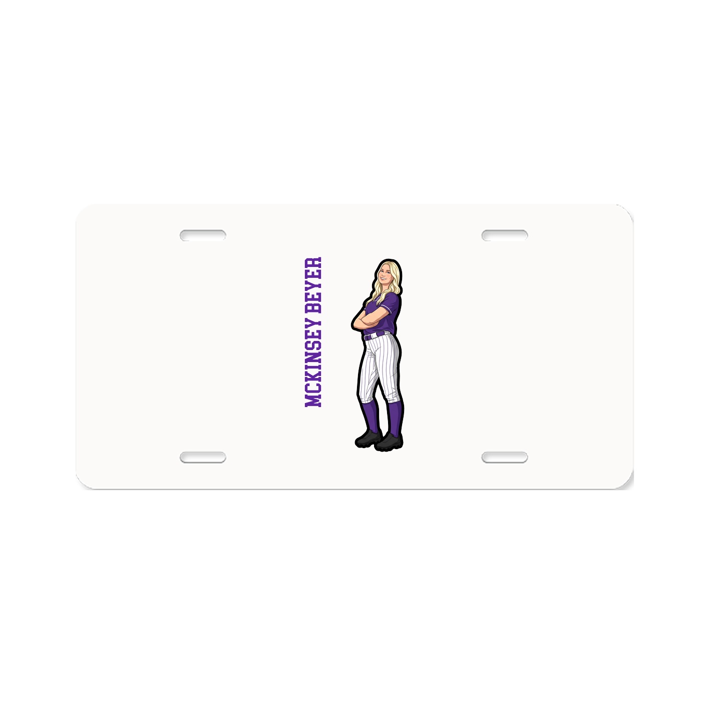 License Plate — Name Vertical in Classic