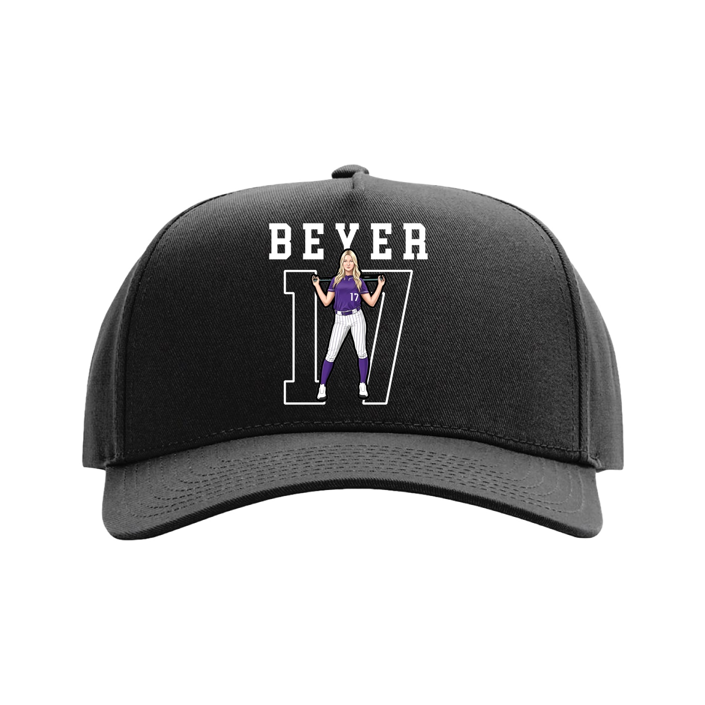 Full Fabric Five-Panel Champ Cap — Shirsey in Black