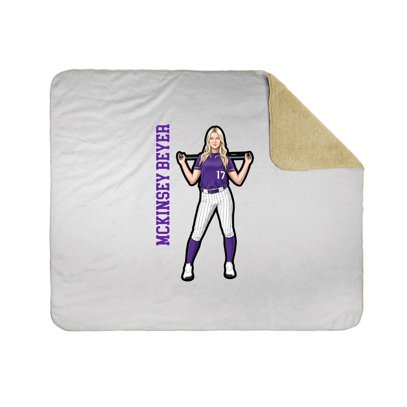 Throw Blanket — Name Vertical in White