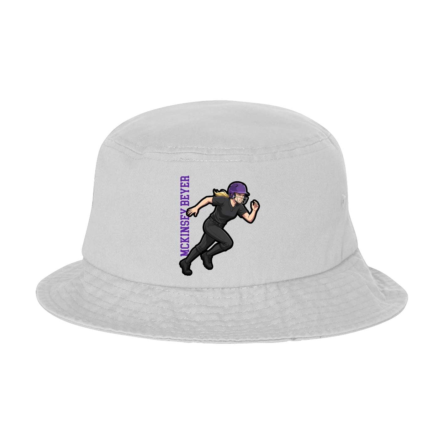 Bucket Cap — Name Vertical in White