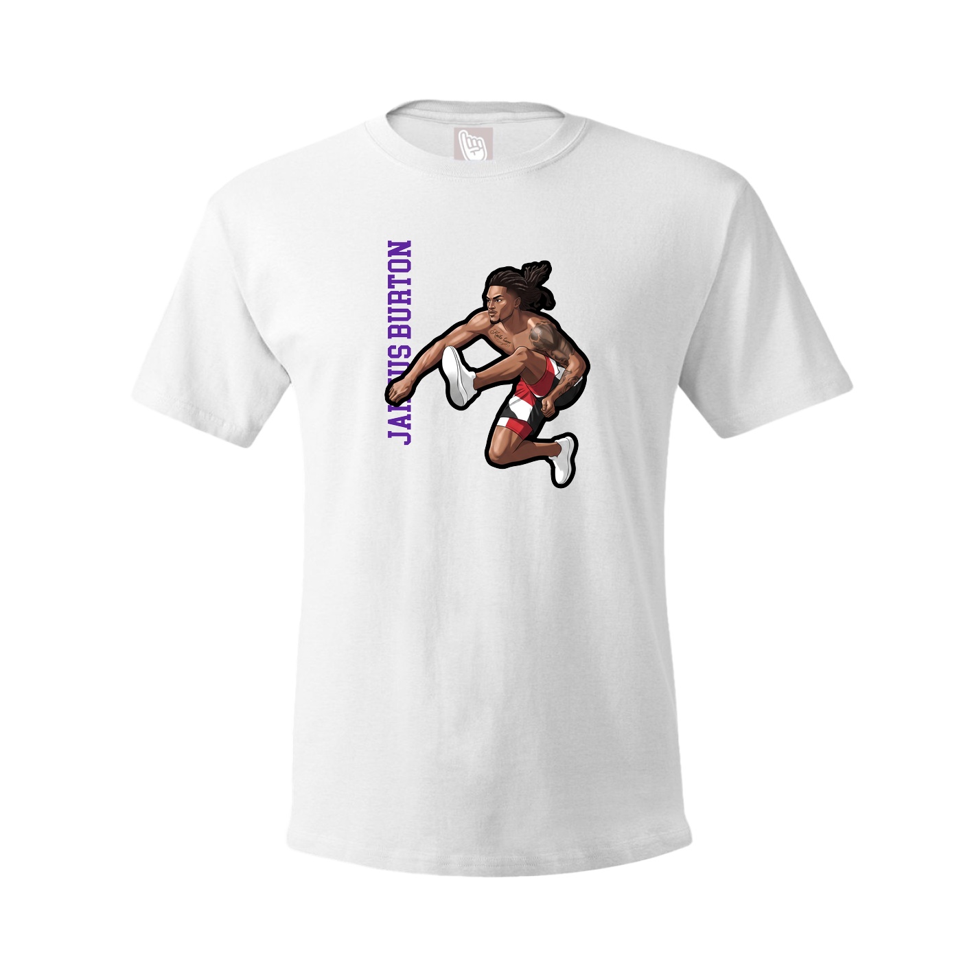 Tee — Name Vertical in White