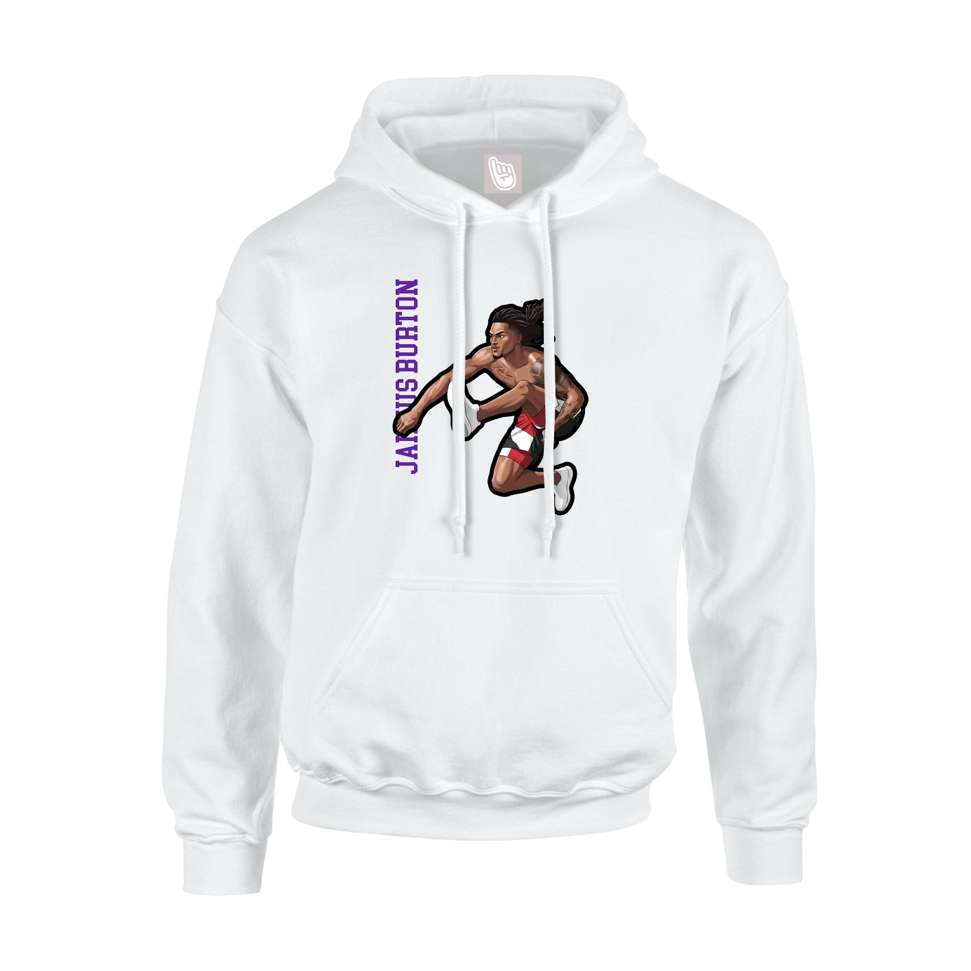 Hoodie — Name Vertical in White