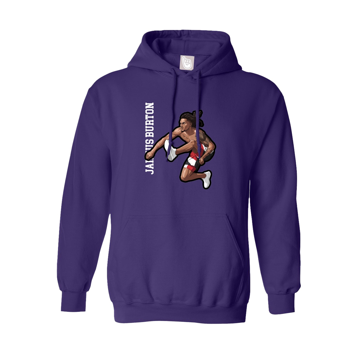 Youth Hoodie — Name Vertical in Purple