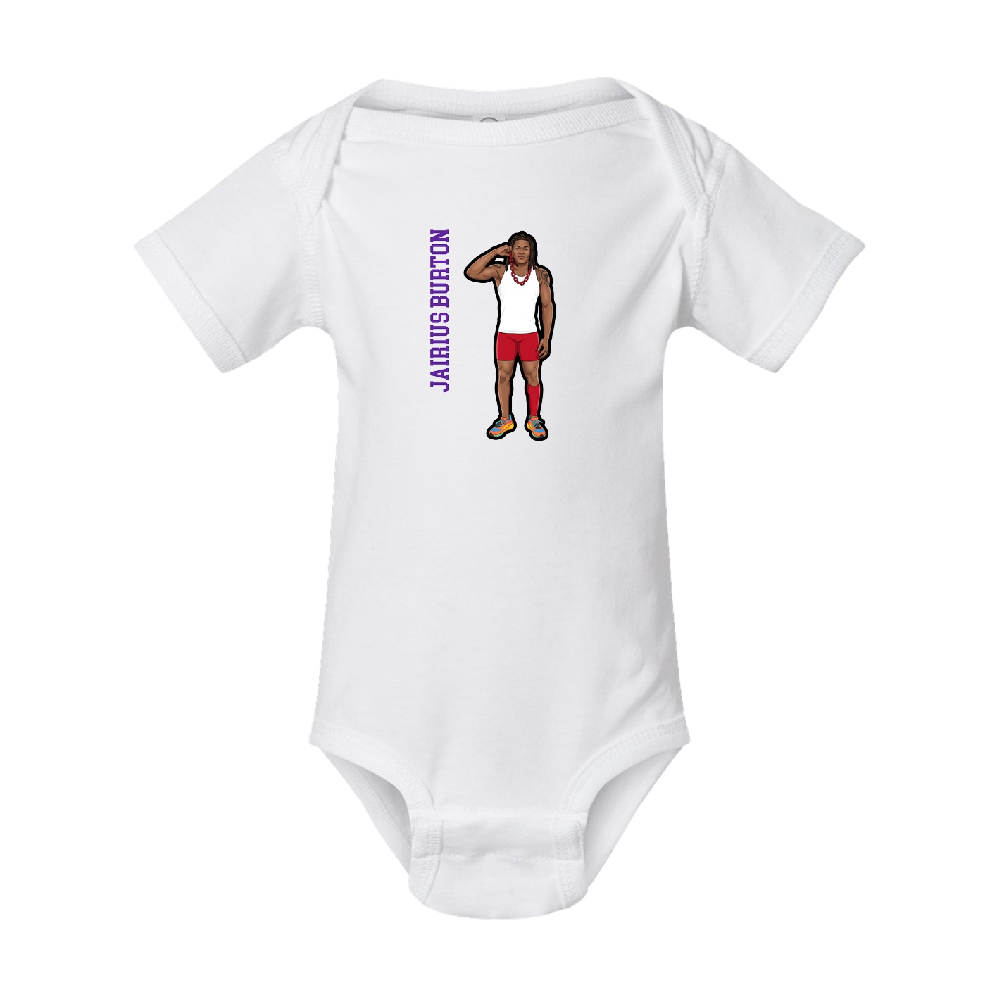 Baby Onesie — Name Vertical in White