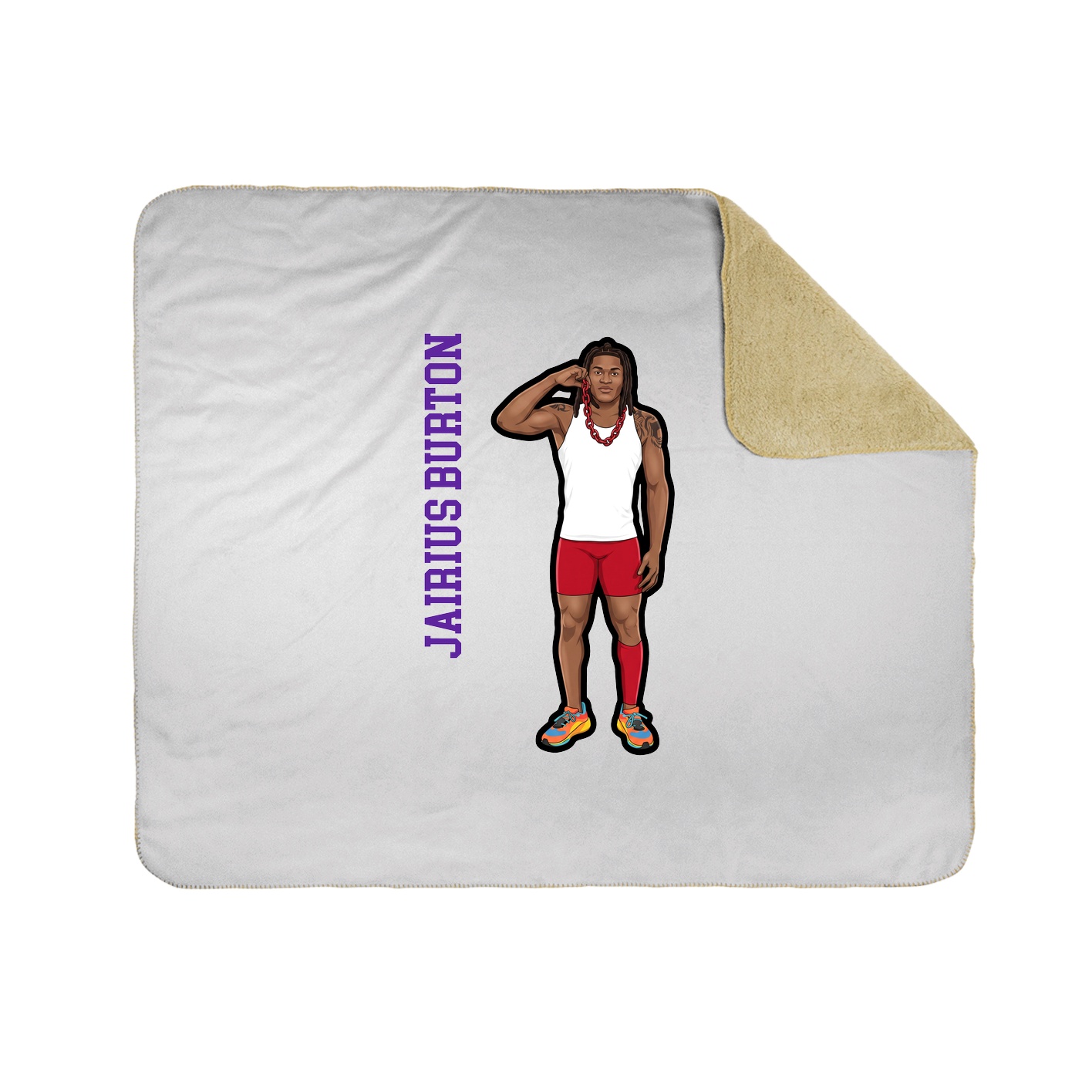 Throw Blanket — Name Vertical in White