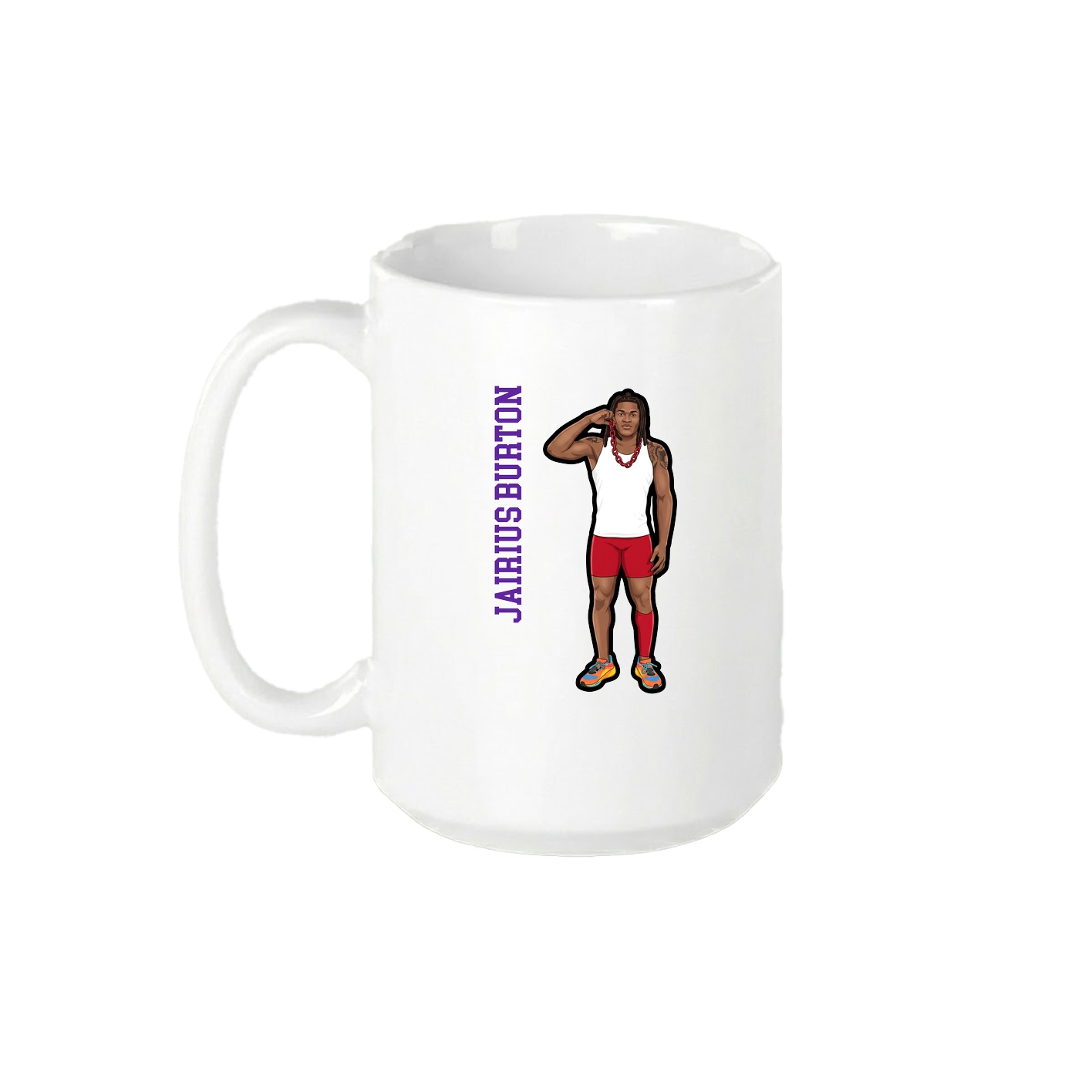 15oz Coffee Mug — Name Vertical in White
