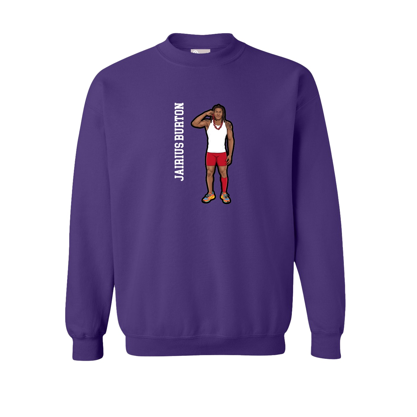 Fleece Crew — Name Vertical in Purple