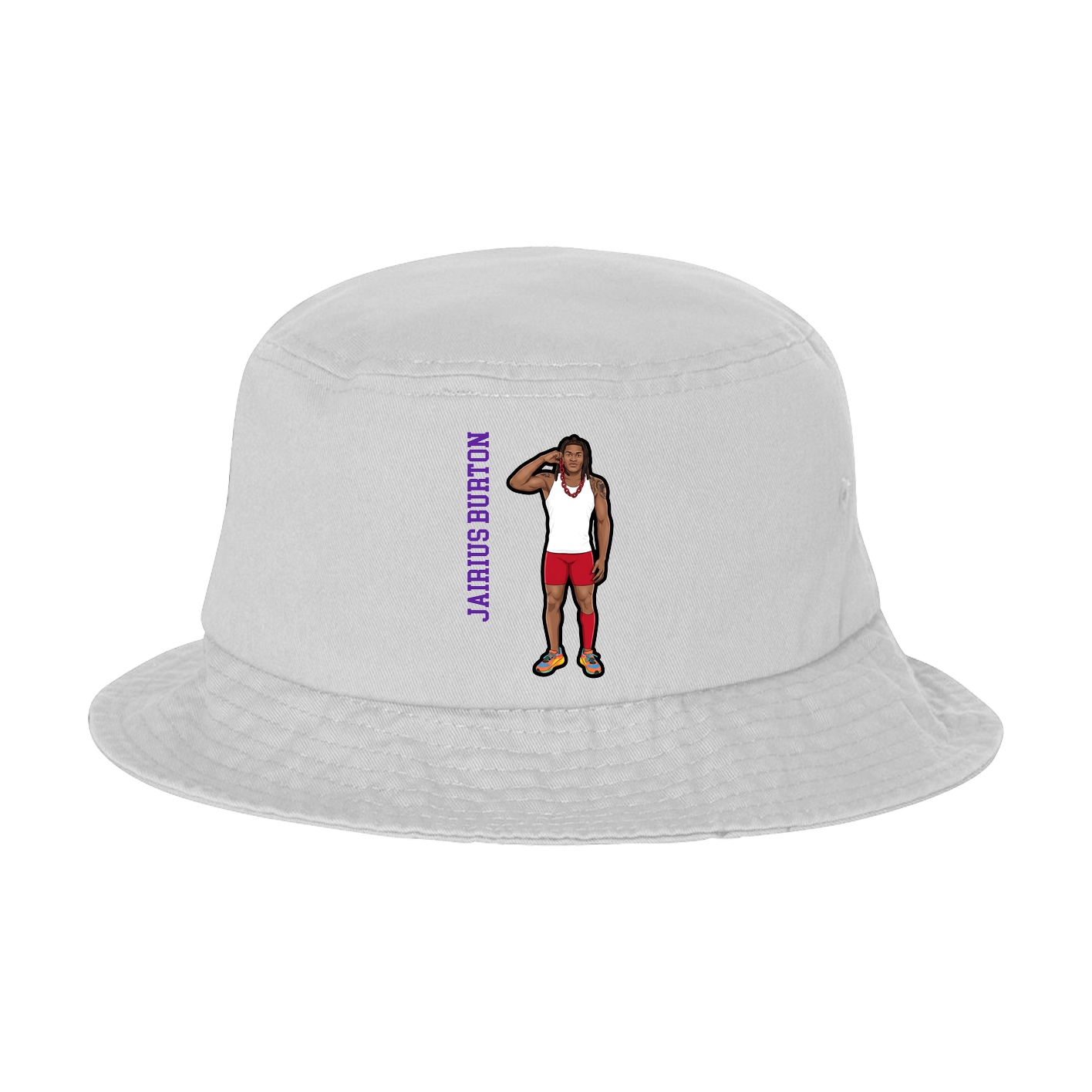 Bucket Cap — Name Vertical in White