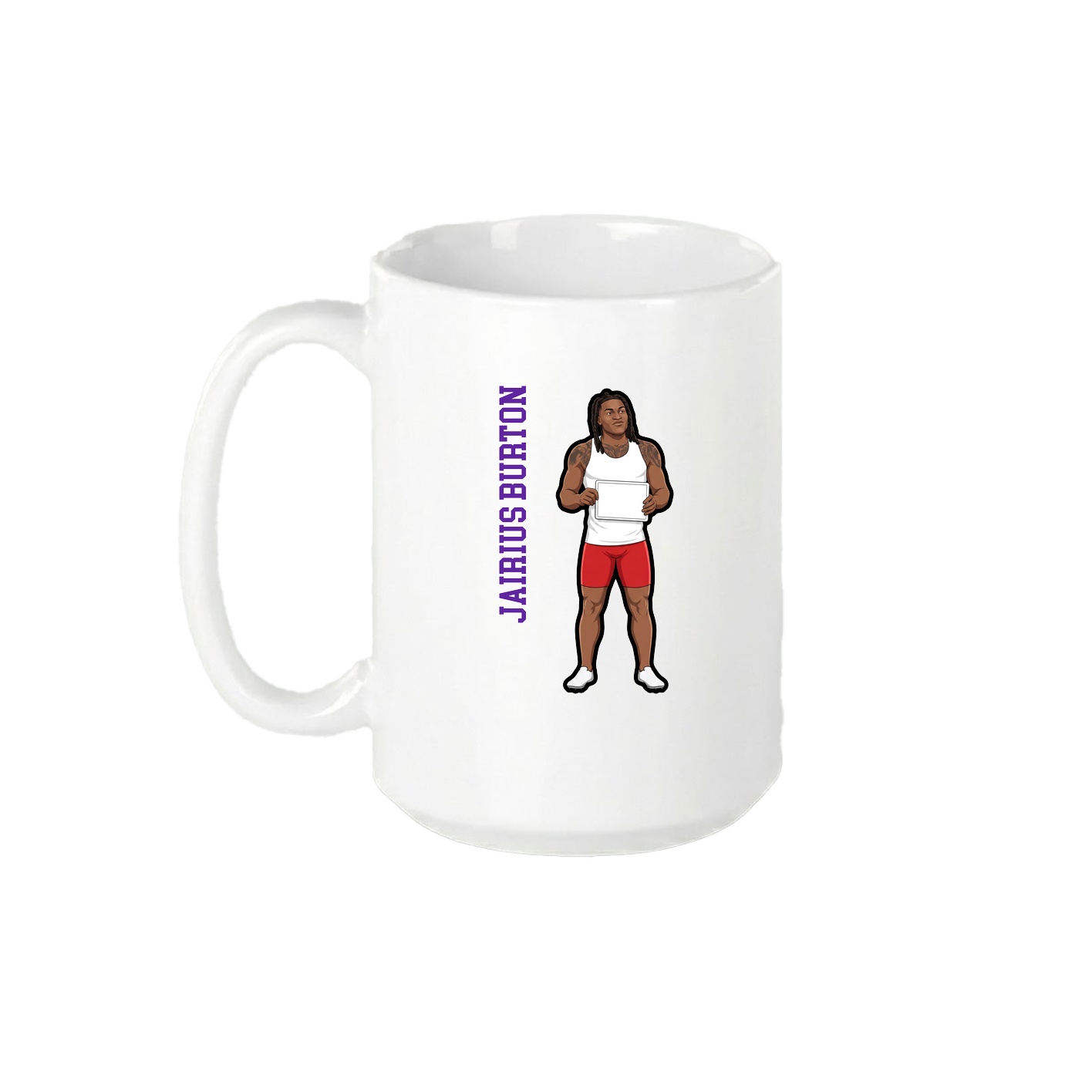 15oz Coffee Mug — Name Vertical in White