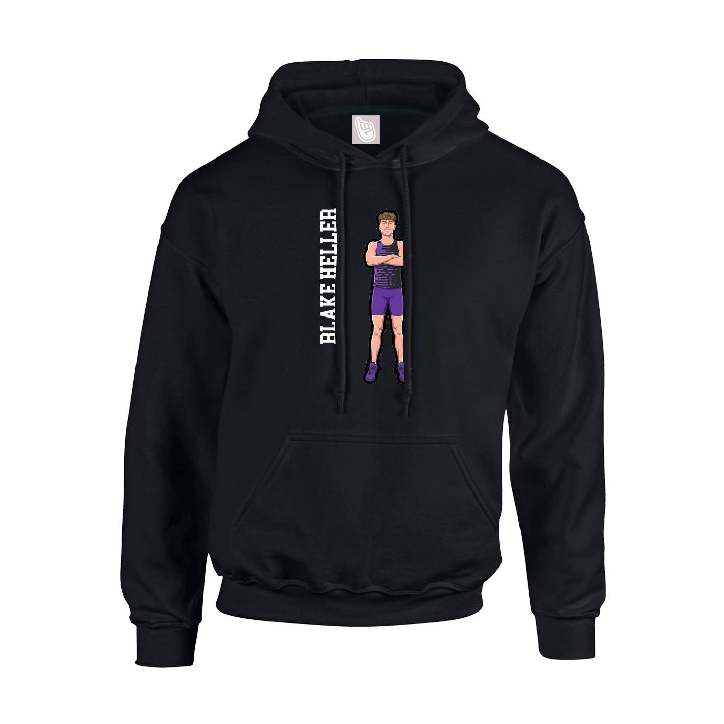 Hoodie — Name Vertical in Black