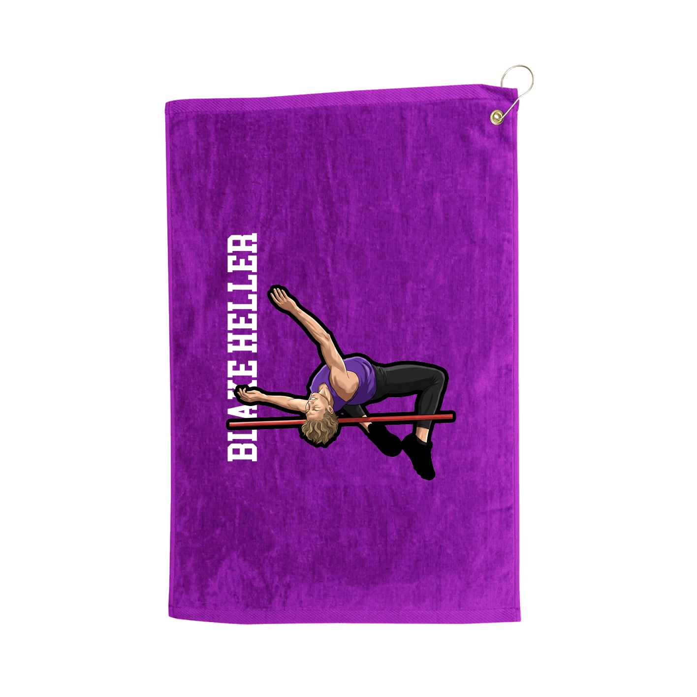Golf Towel — Name Vertical in Purple