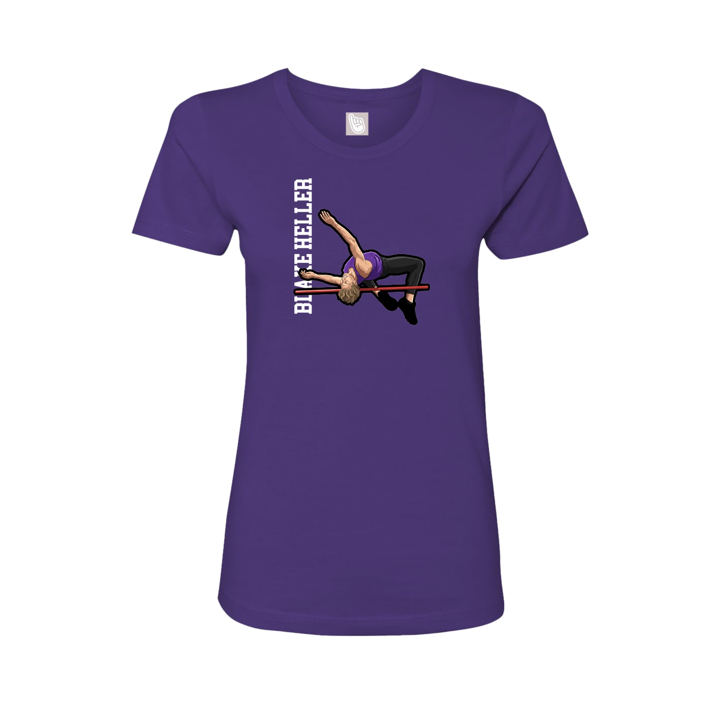 Womens Tee — Name Vertical in Purple