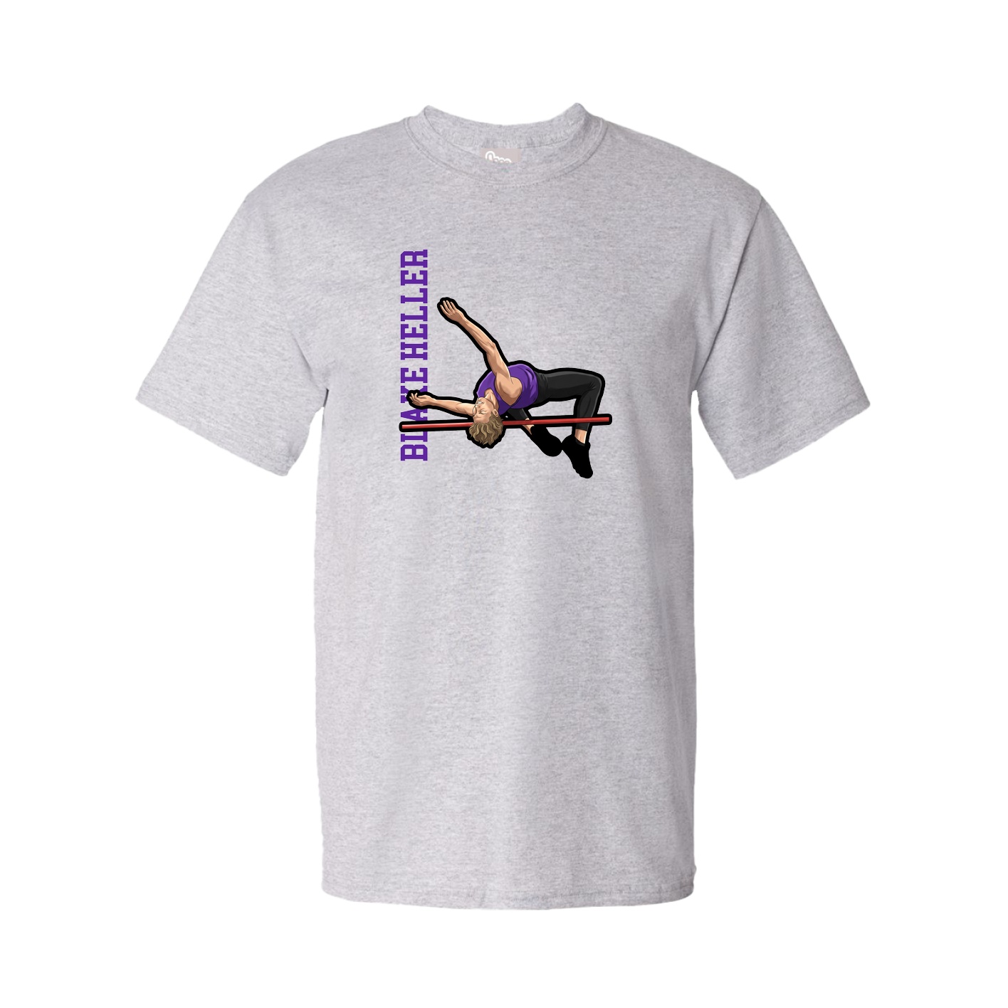 Youth Tee — Name Vertical in Grey