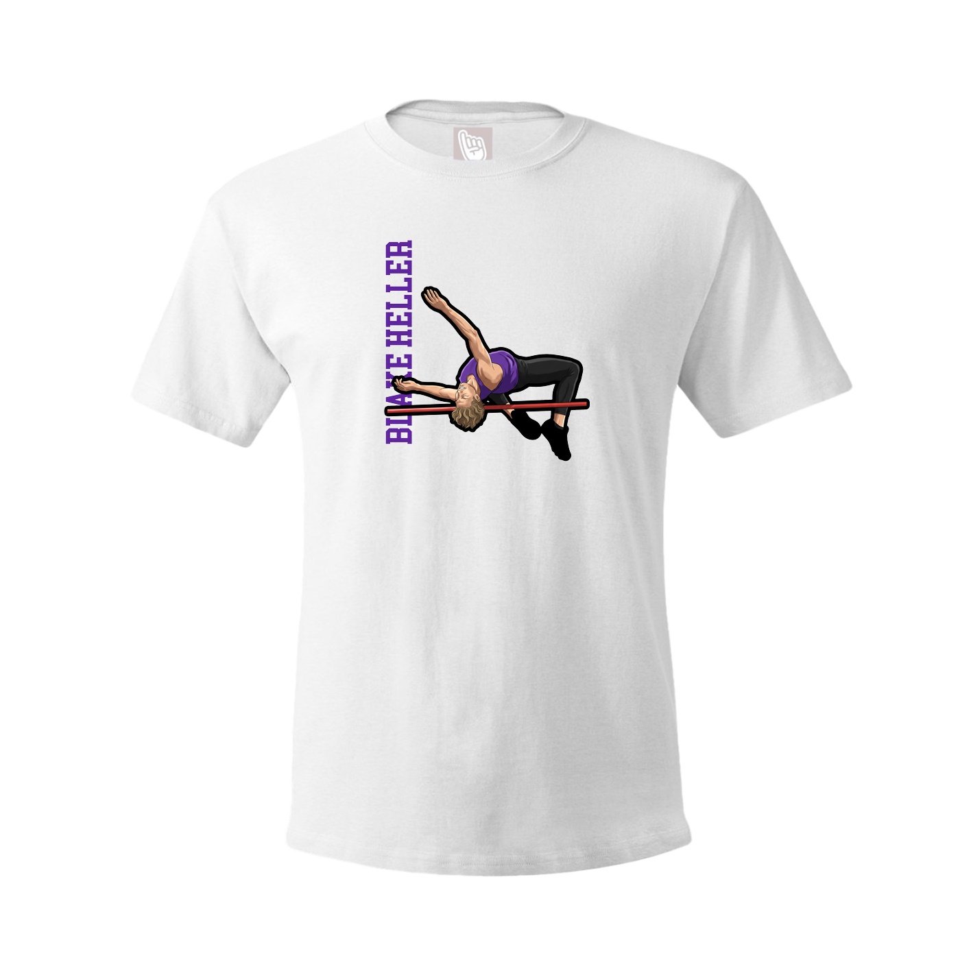 Youth Tee — Name Vertical in White