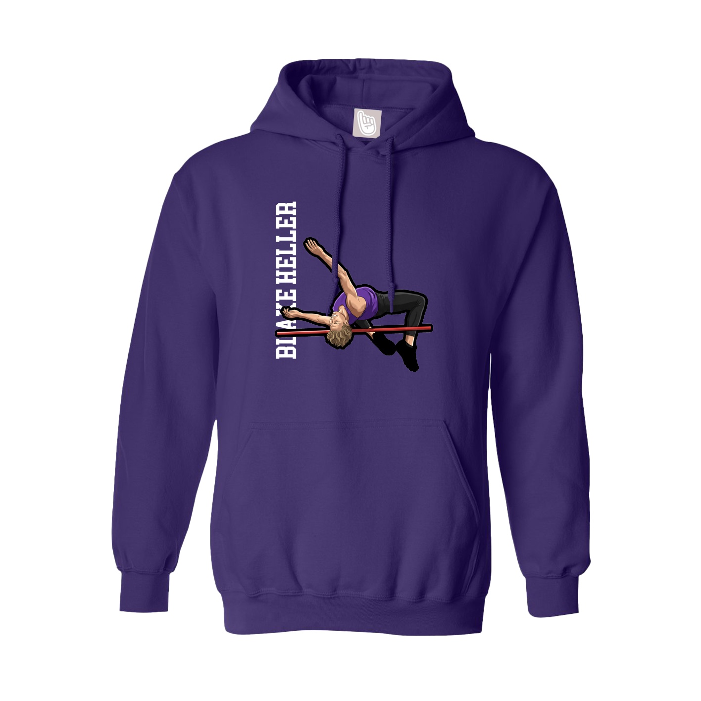 Youth Hoodie — Name Vertical in Purple