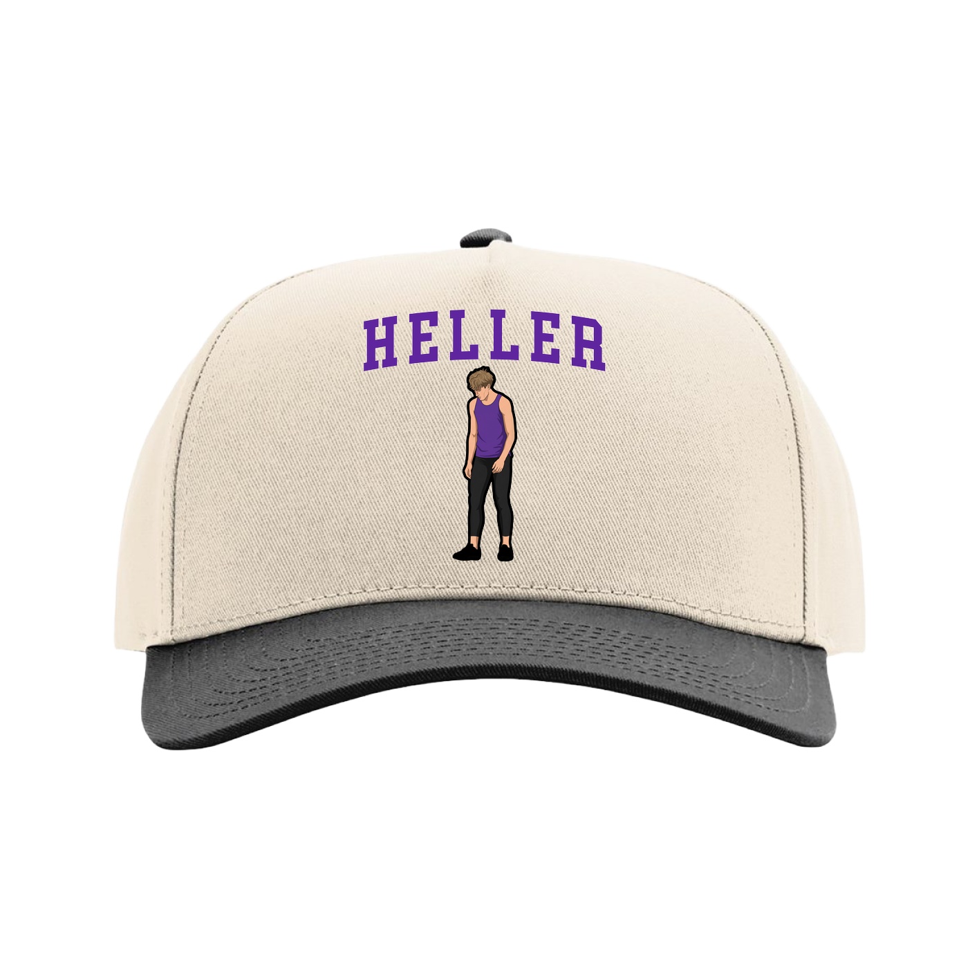 Full Fabric Five-Panel Champ Cap — Shirsey in Cream/Black