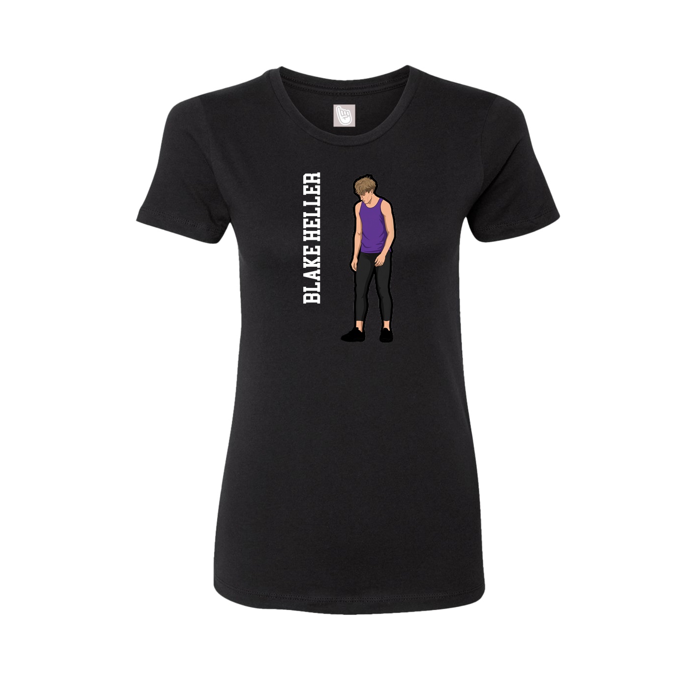 Fitted Women's Tee — Name Vertical in Black
