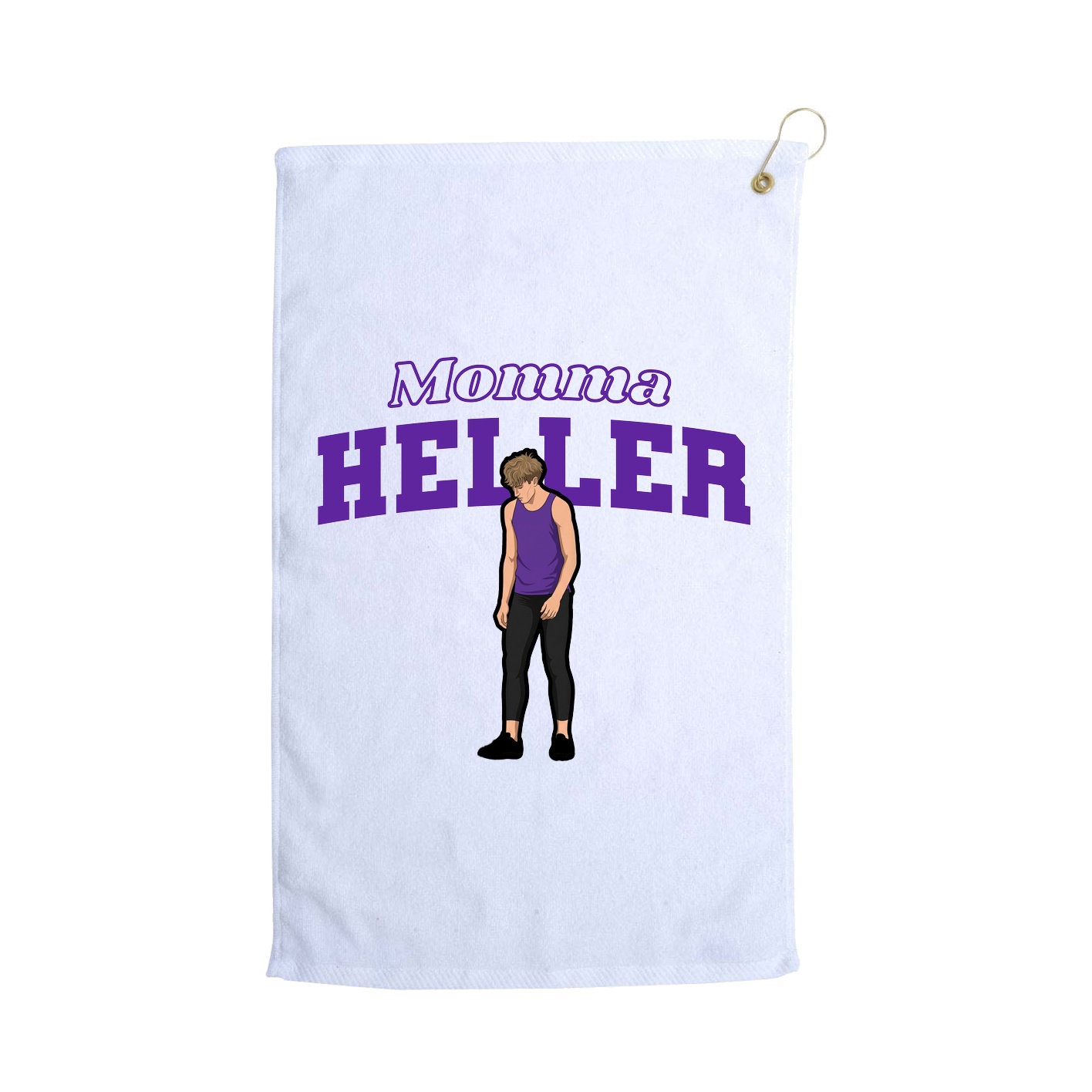 Golf Towel — Mothers Day Block in White