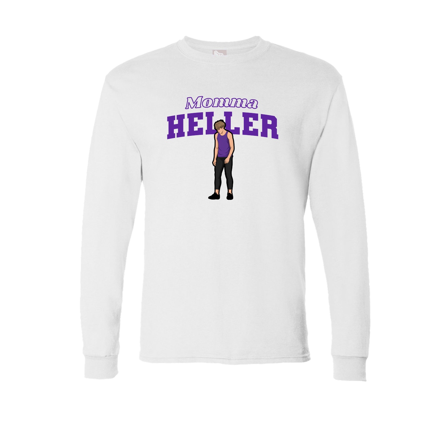 Long Sleeve Tee — Mothers Day Block in White