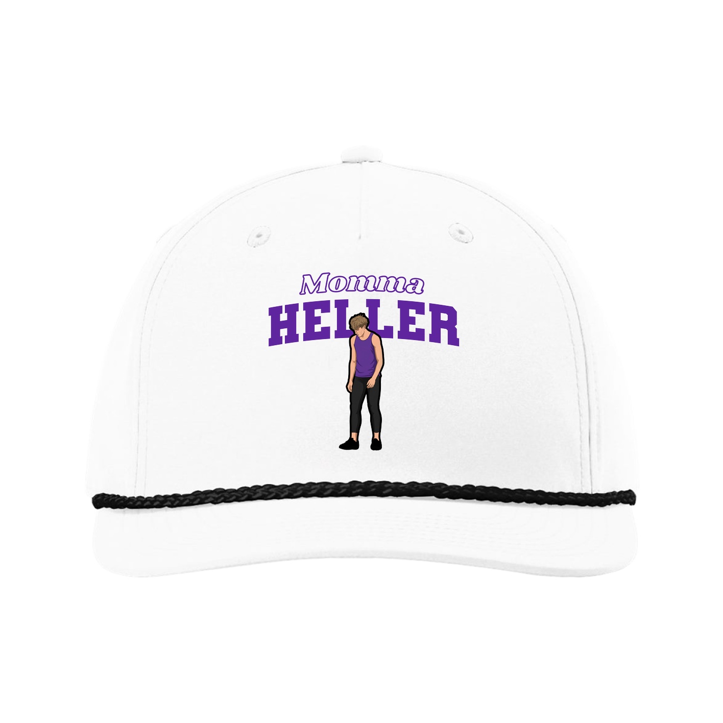 Five-Panel Classic Rope Cap — Mothers Day Block in White