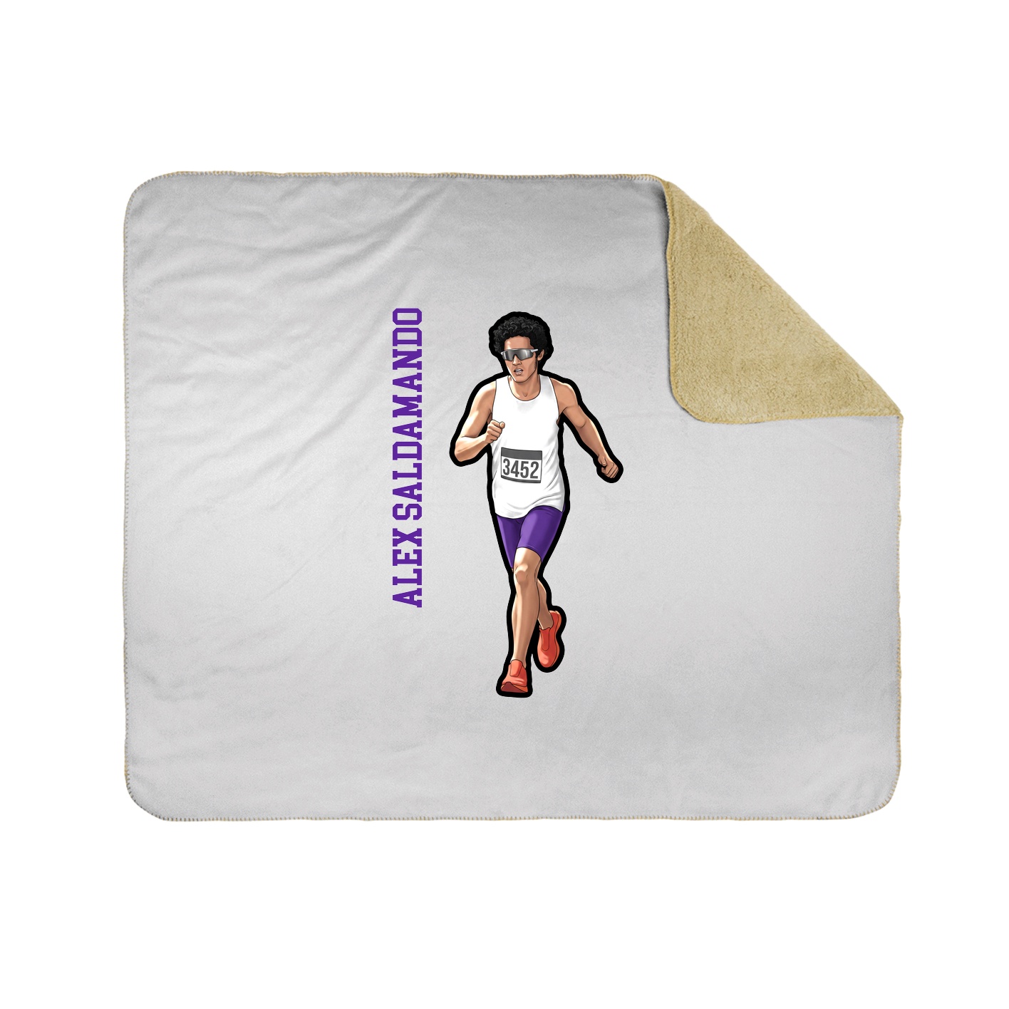 Throw Blanket — Name Vertical in White