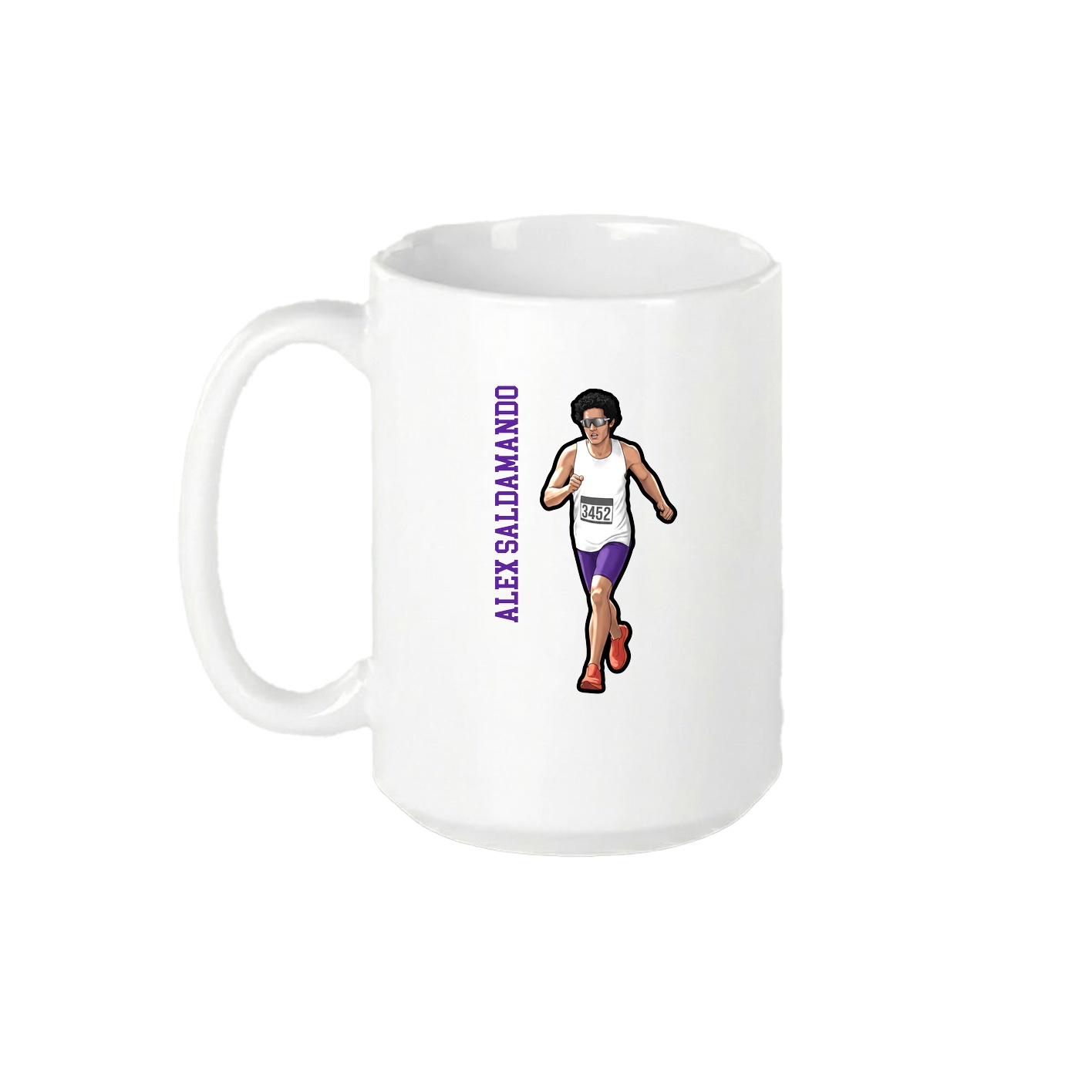 15oz Coffee Mug — Name Vertical in White