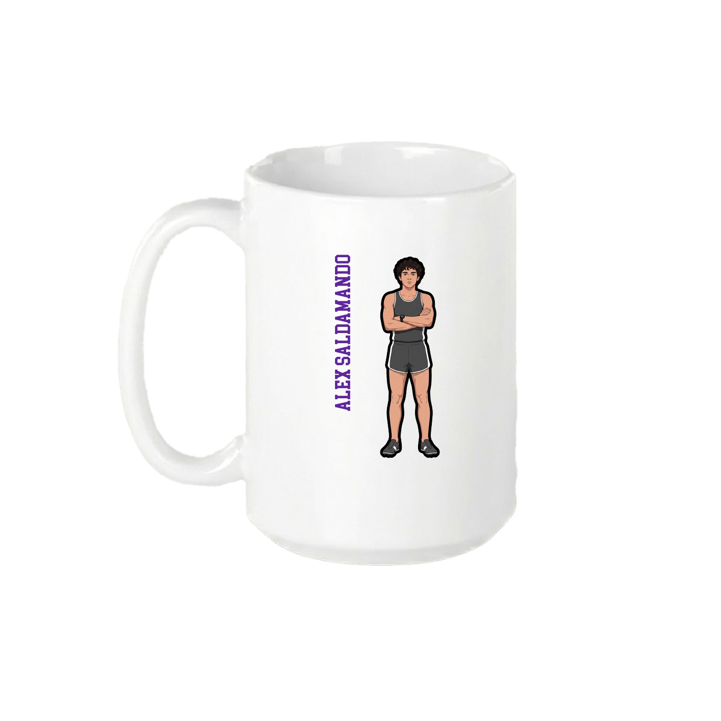 15oz Coffee Mug — Name Vertical in White