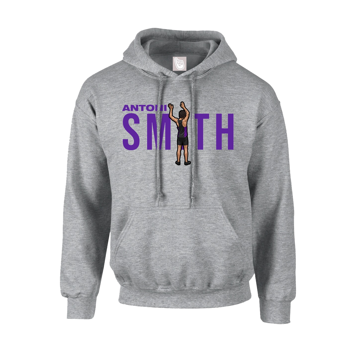 Hoodie — Player Name in Grey