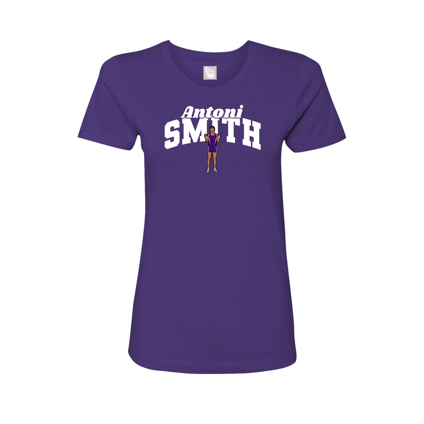 Fitted Women's Tee — Signature Arch in Purple