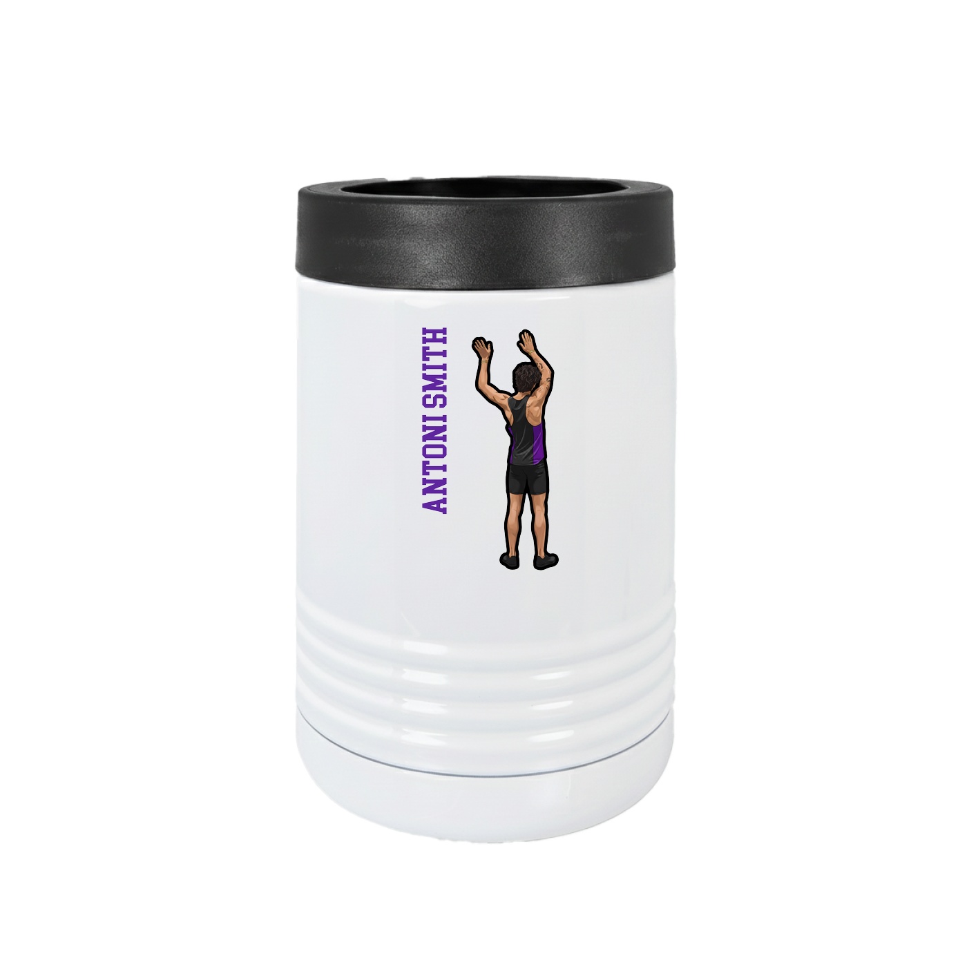 Beverage Holder — Name Vertical in White