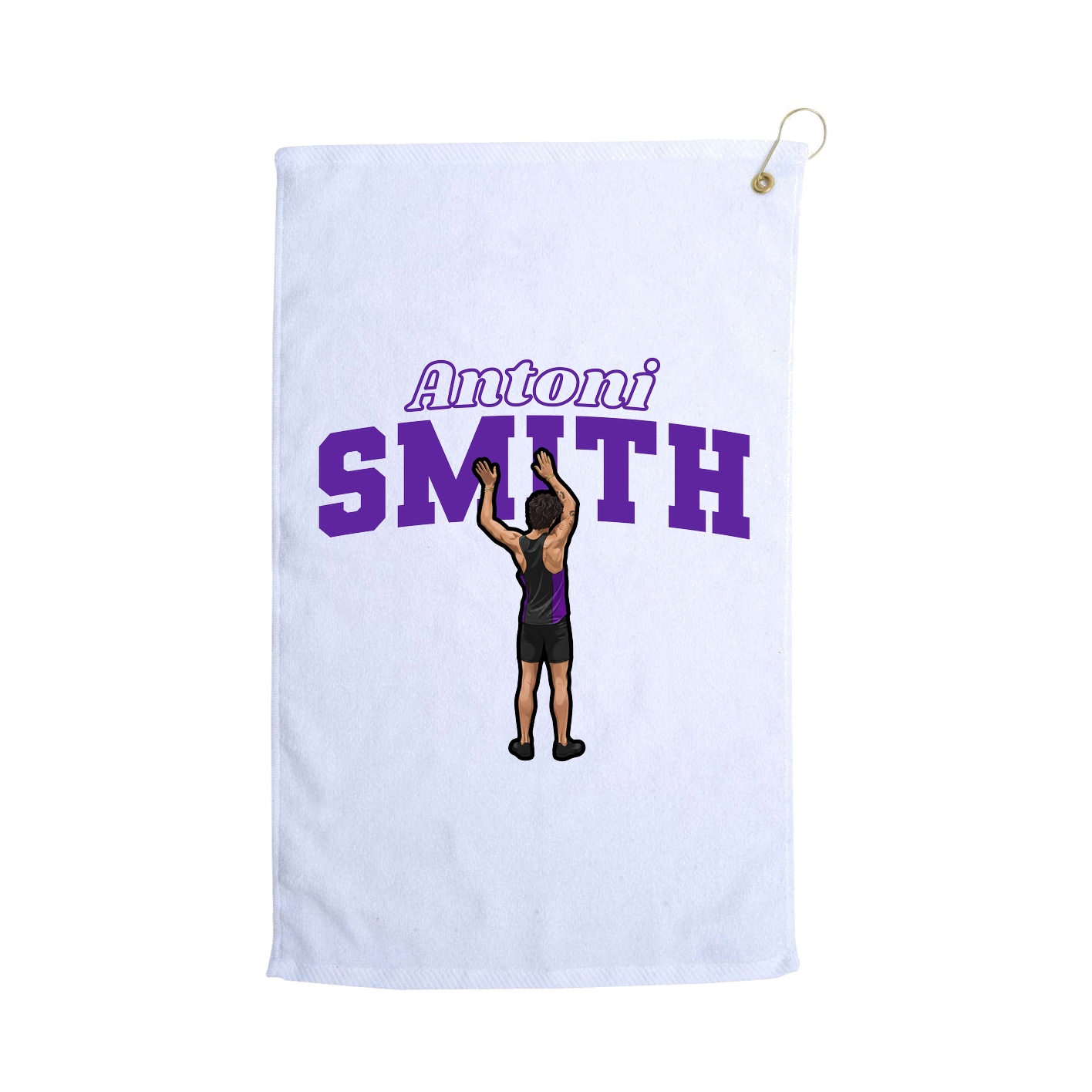Golf Towel — Name Arch in White
