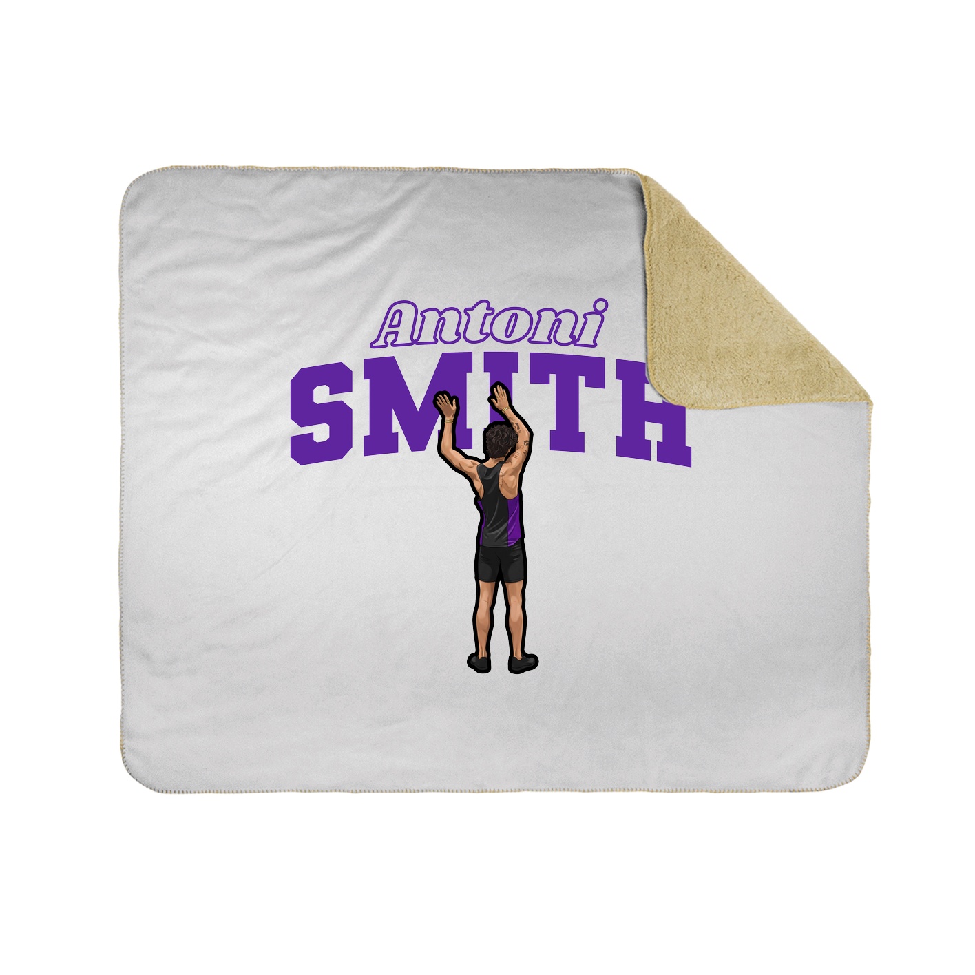 Throw Blanket — Name Arch in White