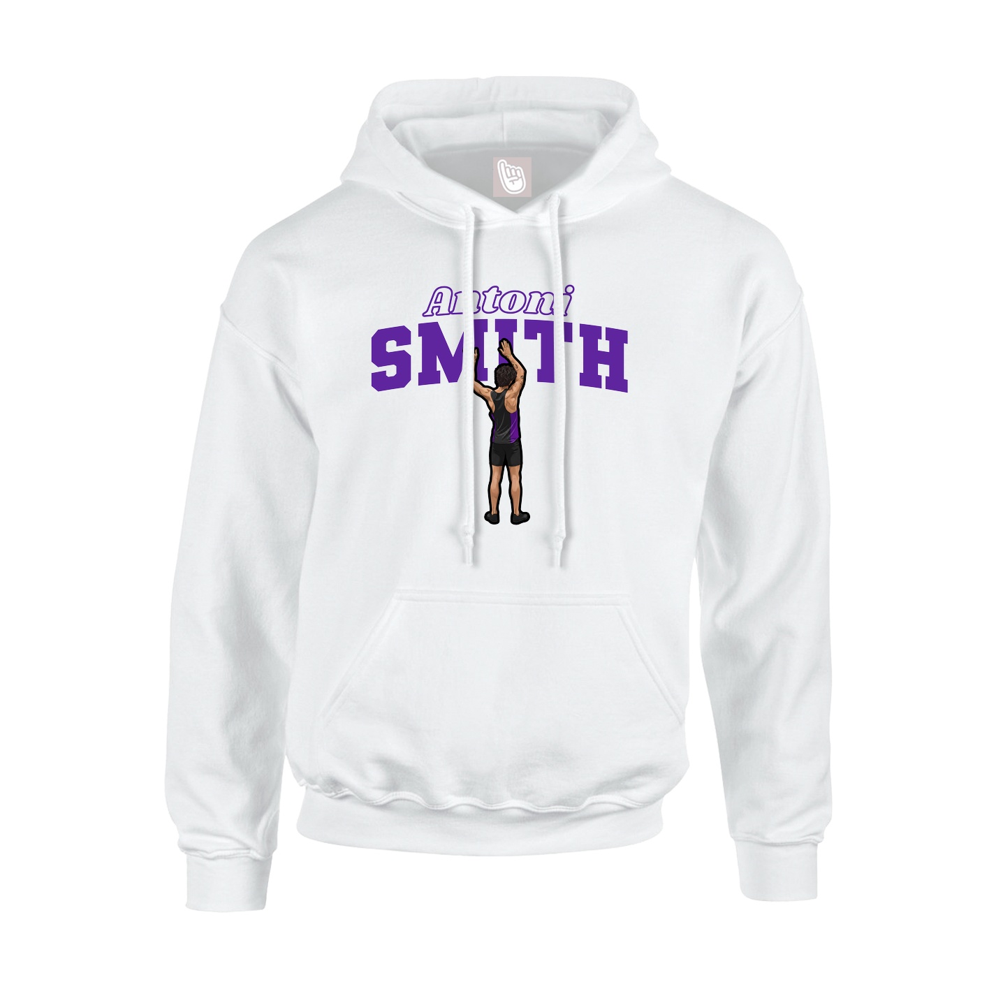 Hoodie — Name Arch in White