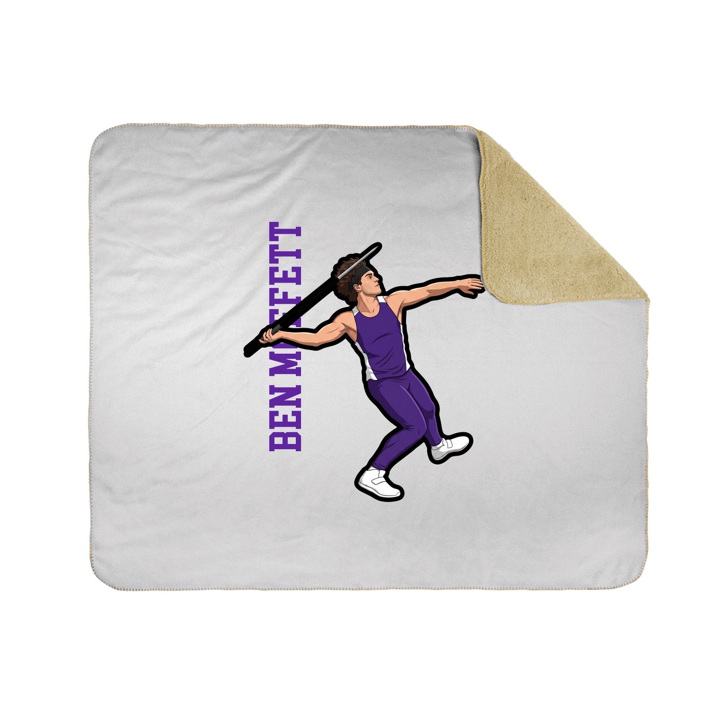 Throw Blanket — Name Vertical in White