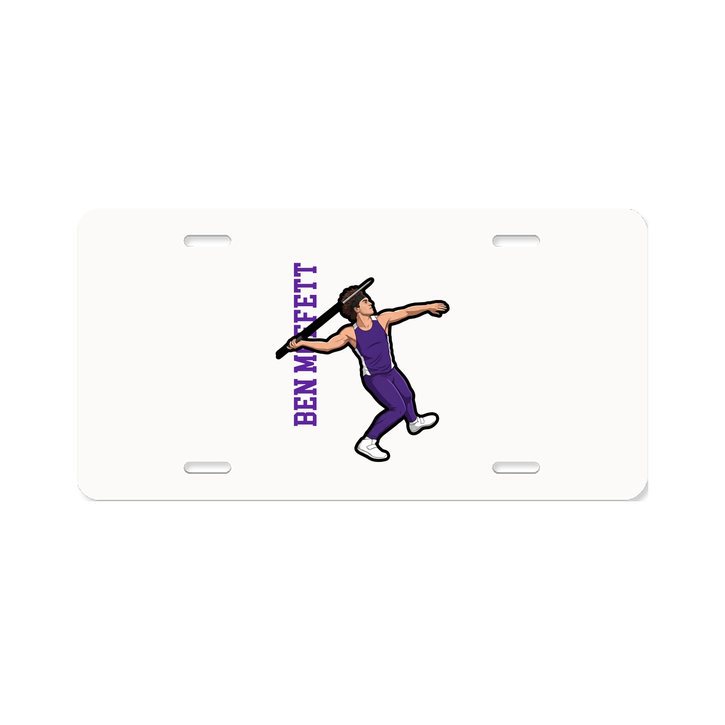 License Plate — Name Vertical in Classic