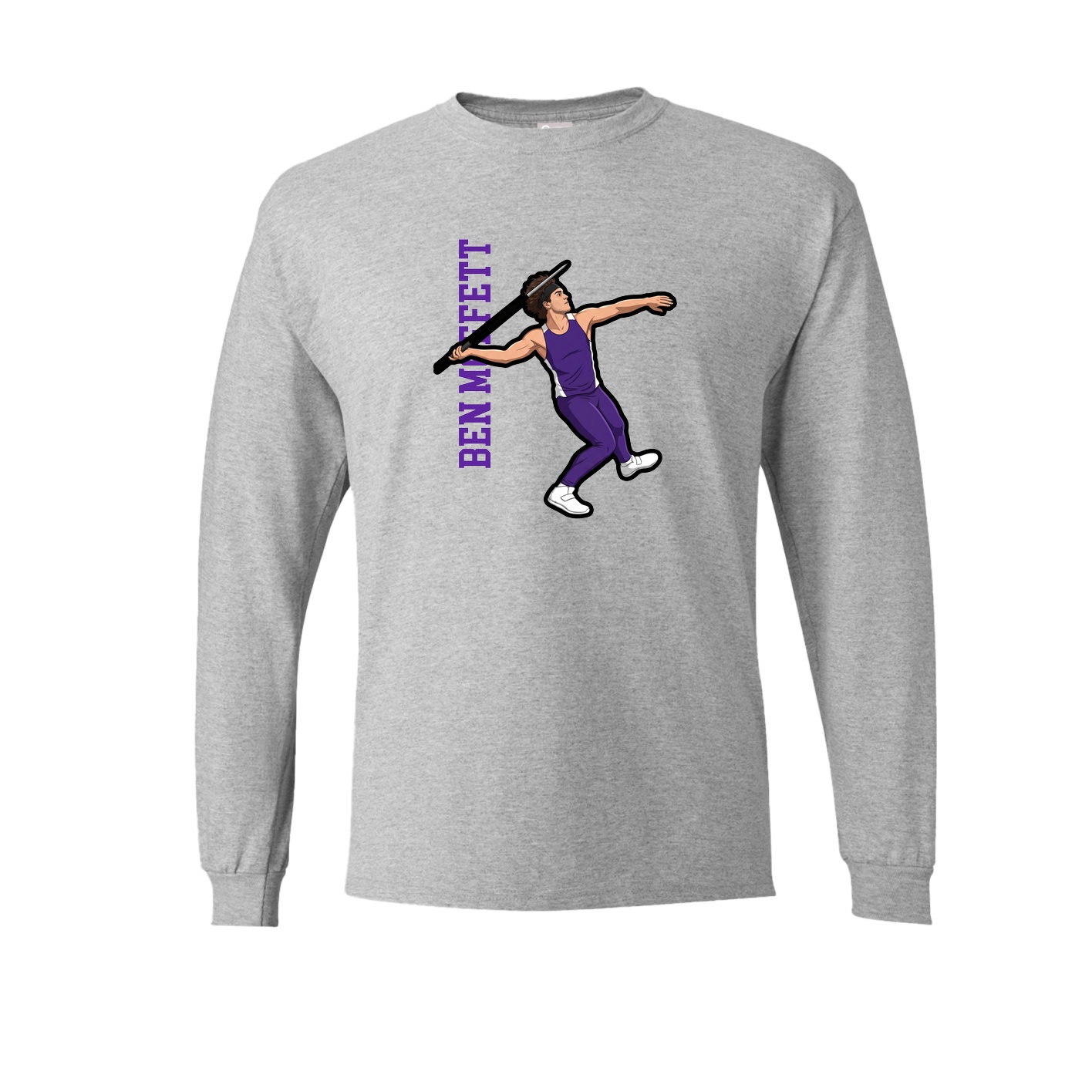 Long Sleeve Tee — Name Vertical in Grey