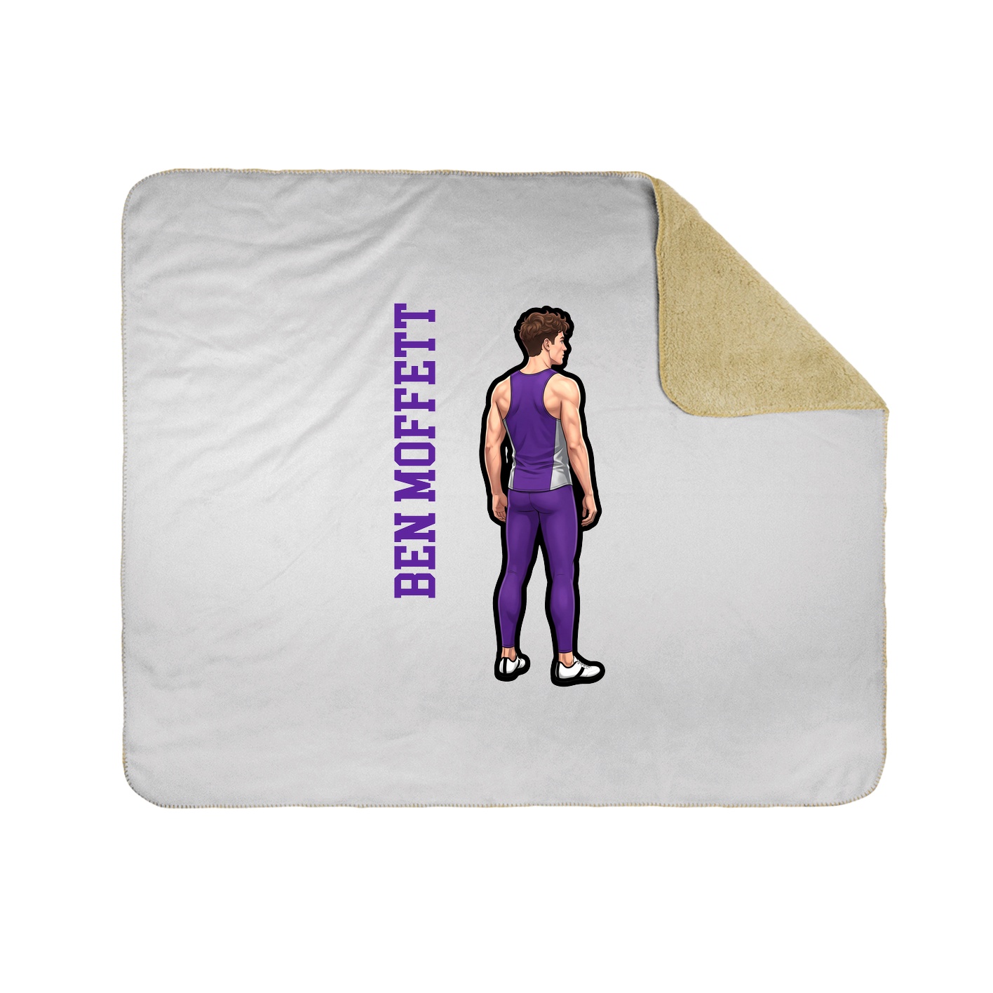 Throw Blanket — Name Vertical in White