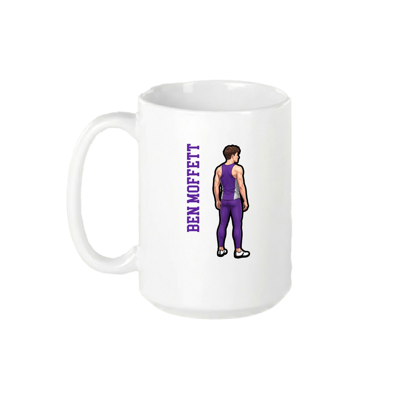 15oz Coffee Mug — Name Vertical in White