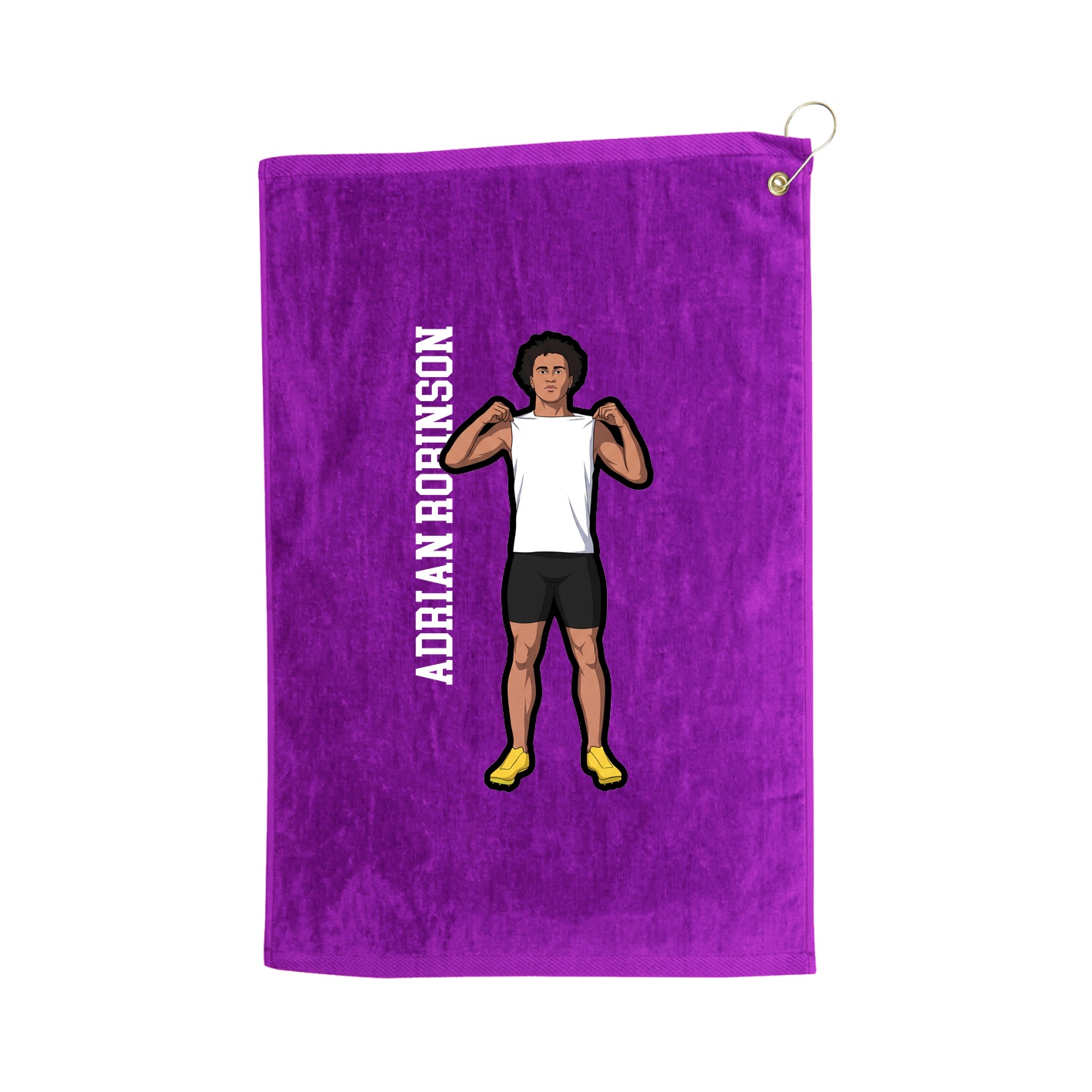 Golf Towel — Name Vertical in Purple