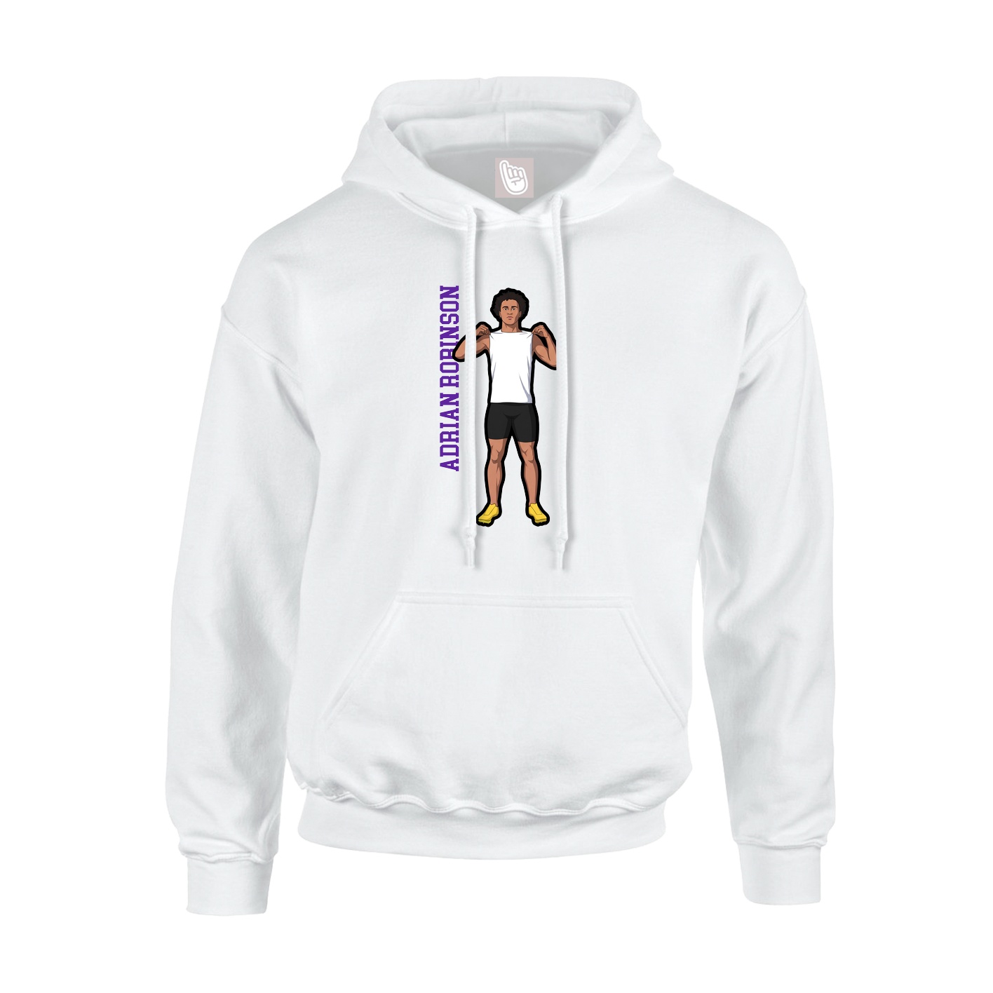 Hoodie — Name Vertical in White