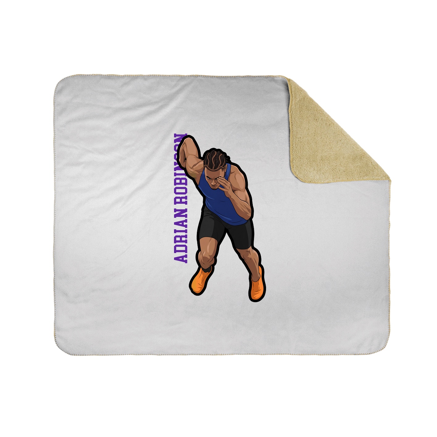 Throw Blanket — Name Vertical in White
