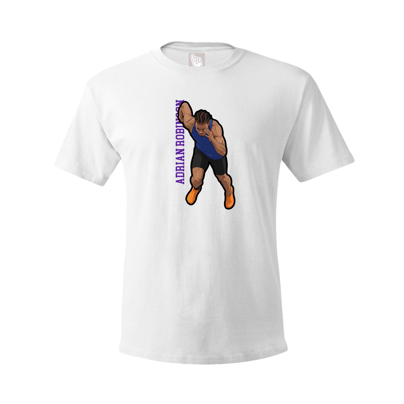Tee — Name Vertical in White