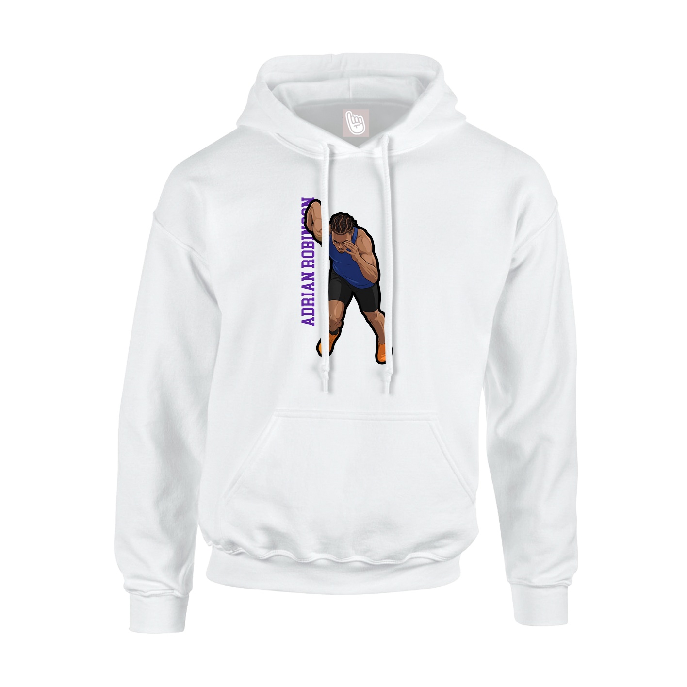 Youth Hoodie — Name Vertical in White