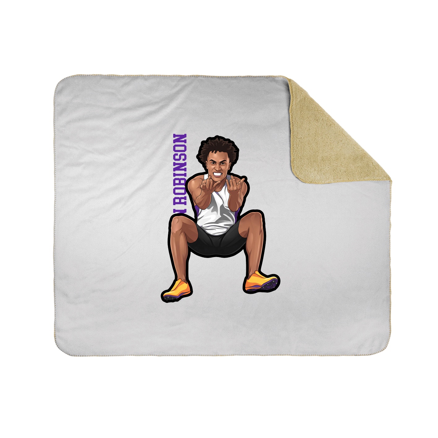 Throw Blanket — Name Vertical in White